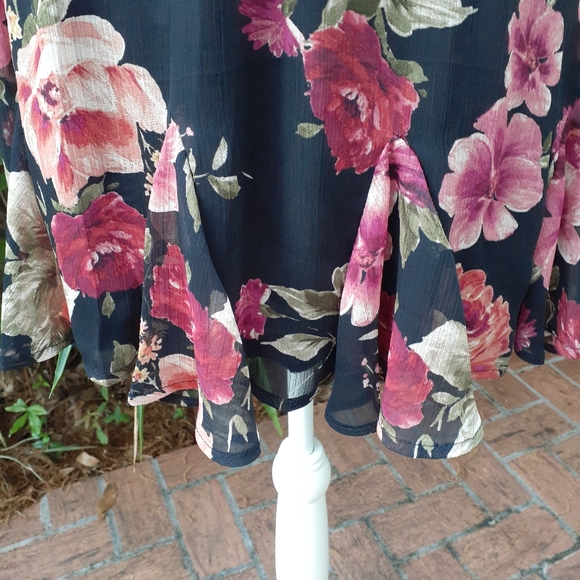 Mini Floral Ruffle Dress Sheer - Picture 6 of 10